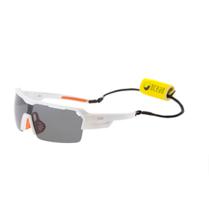 Gafas de deportes acuáticos OCEAN RACE - Blanco mate / Ahumada y plaquetas y puntas naranjas