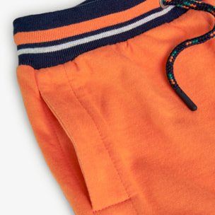 Bermudas lisas para niÃ±o en felpa de color naranja