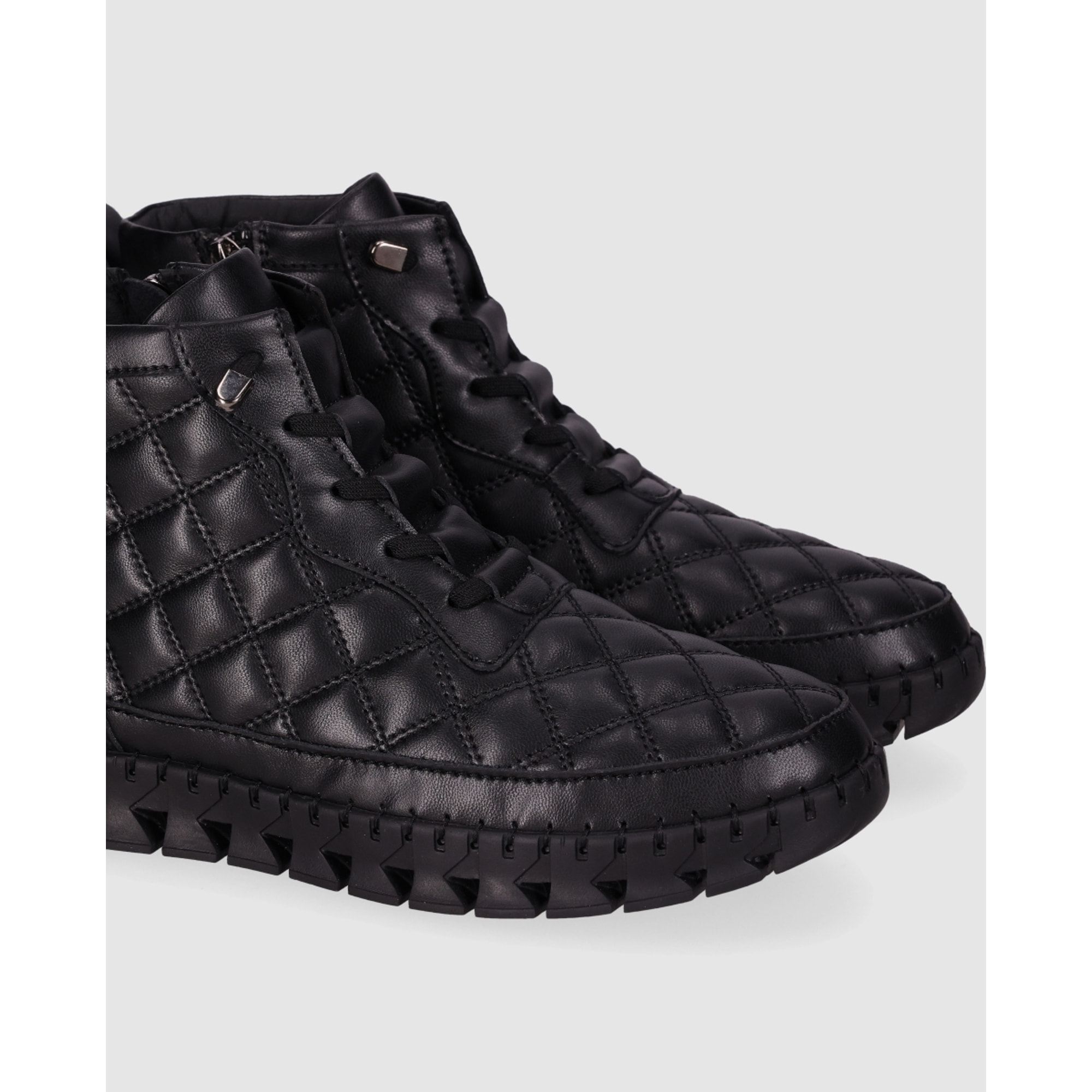 Botines de Piel - Negro - Tacón: Bajo