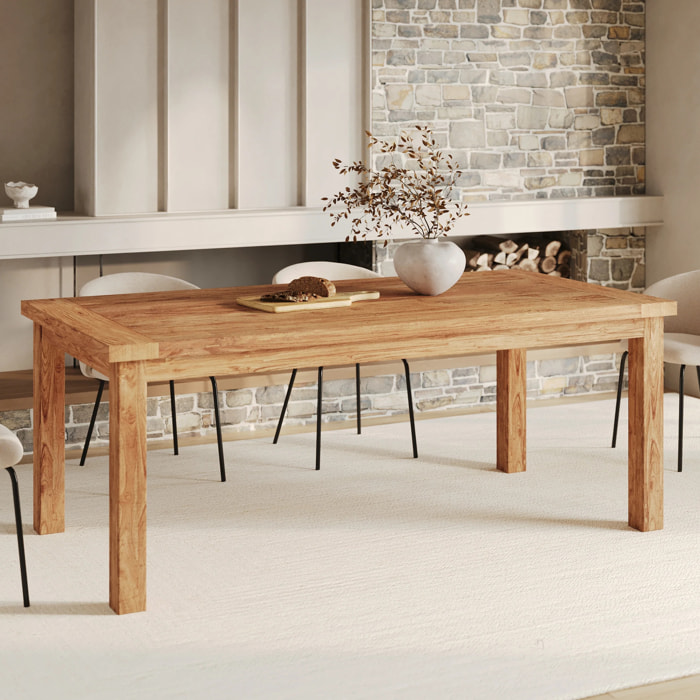 Table rectangulaire 8 personnes en bois de teck recyclé 200cm - Mémo