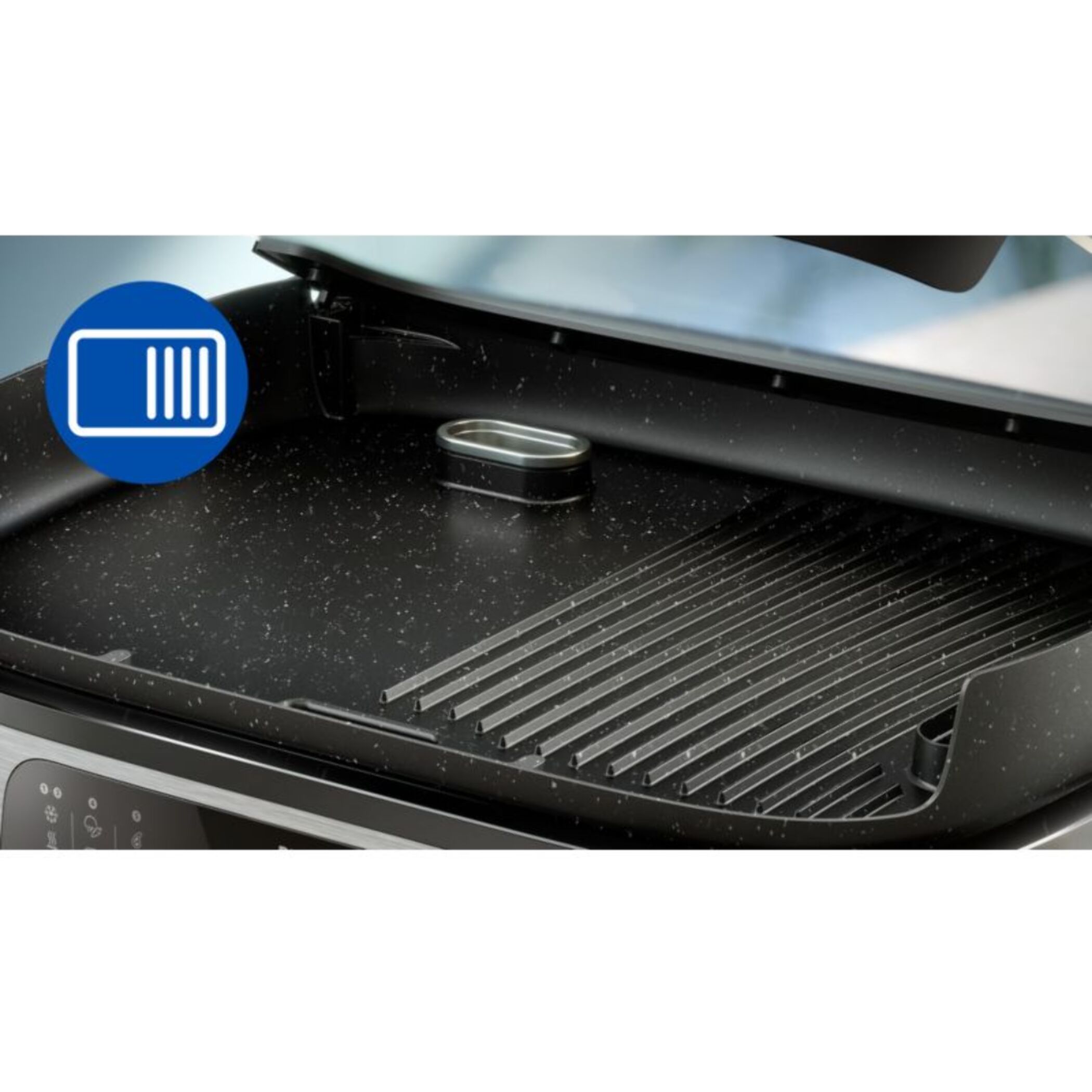 Plancha électrique PHILIPS HD6212/90  couvercle verre à poser, 50x25 cm