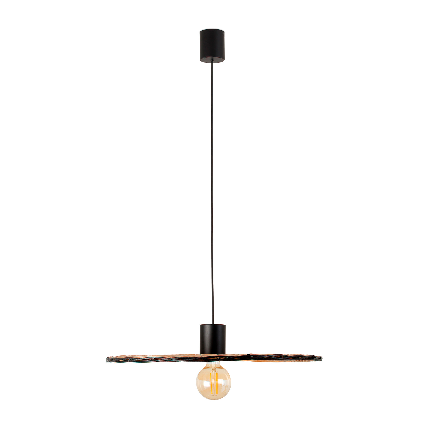 COSTAS 600 Lampe suspension noire/rotin