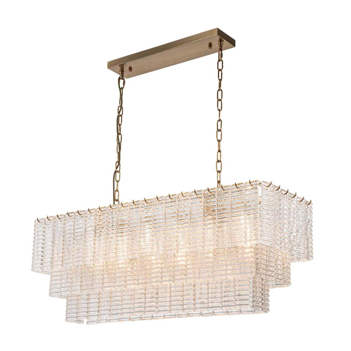 Lampara Techo Cristal Metal Dorado 103x36x42 Cm