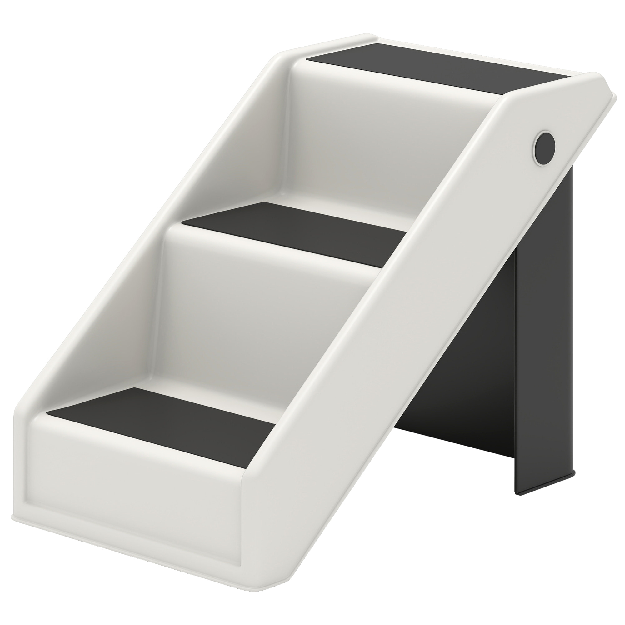 Escalier pour chien pliable - 3 marches antidérapantes - max. 10Kg - PP noir blanc cassé