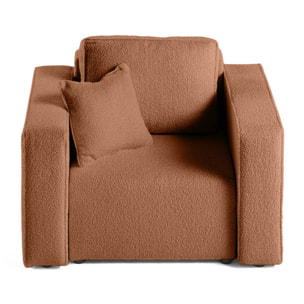 Topaze - fauteuil - en tissu bouclette - Terracotta