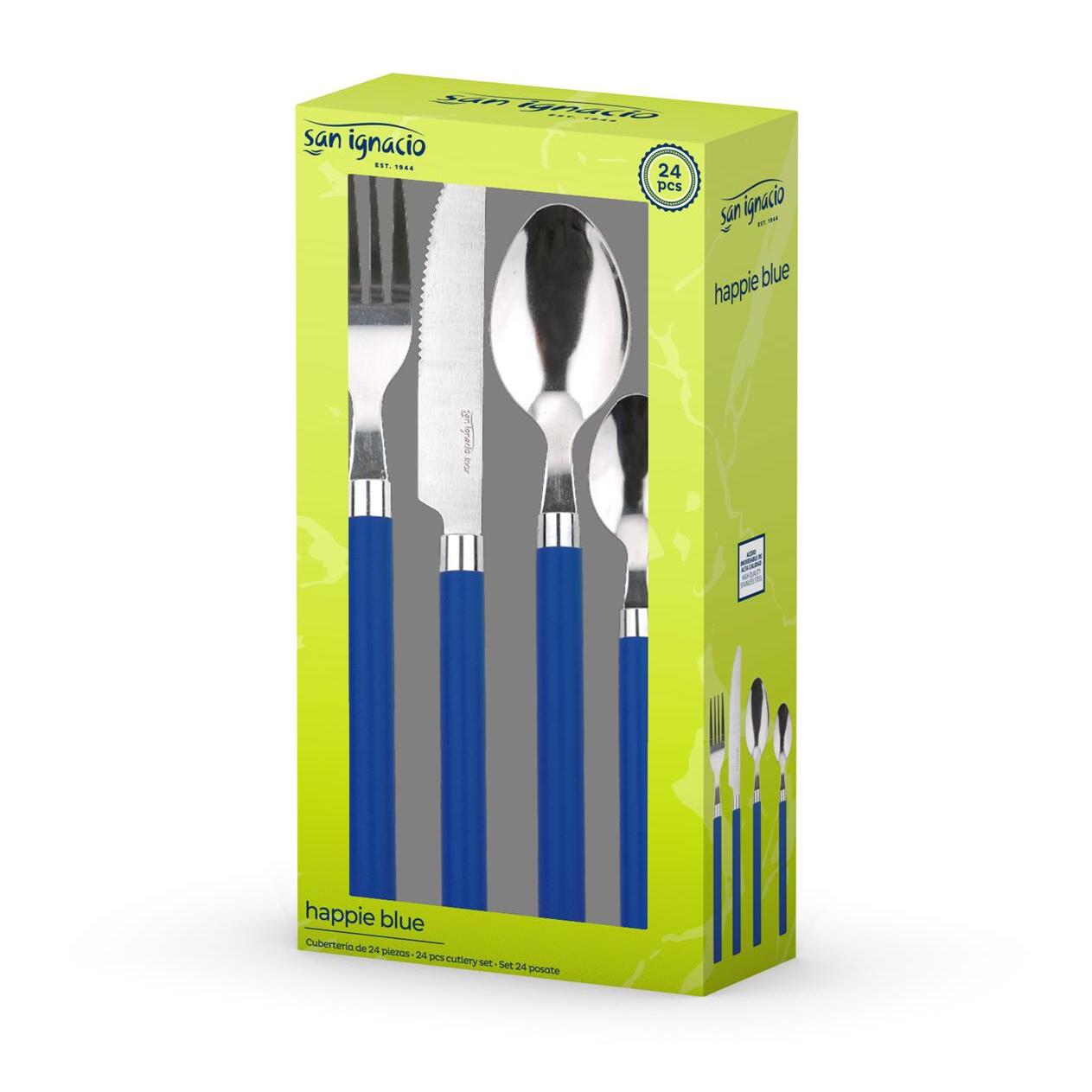 Cubertería 24 piezas HAPPIE BLUE