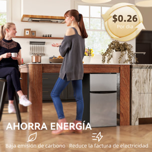 Nevera Pequeña 88 L con Congelador, Mini Frigorífico Silenciosa, Frigorífico Pequeño Bajo Encimera con Temperatura Regulable 5 Niveles, Puerta Reversible y Estantes Ajustables, Negro