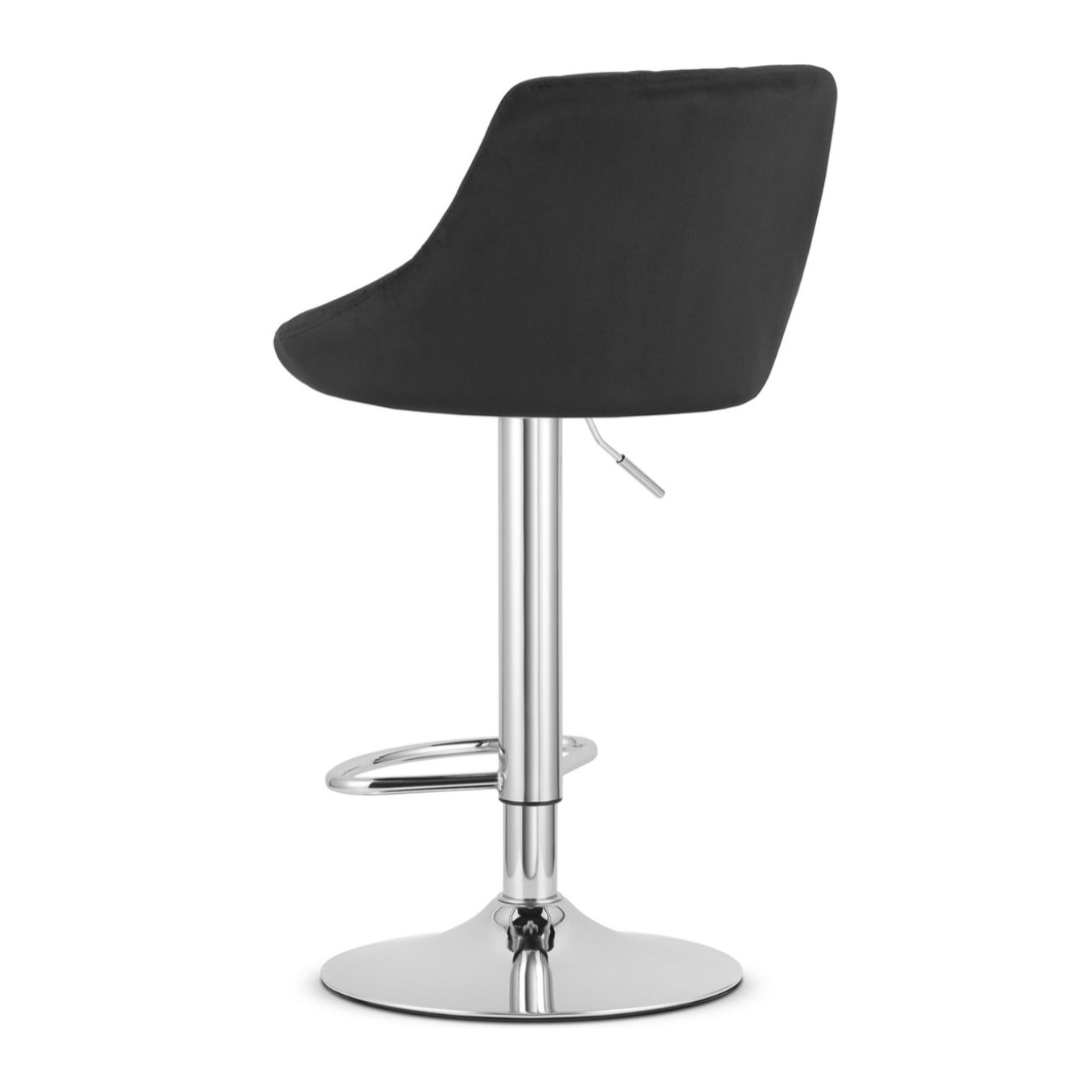 Sgabello da bar girevole OSKAR KAST velluto nero con base cromata