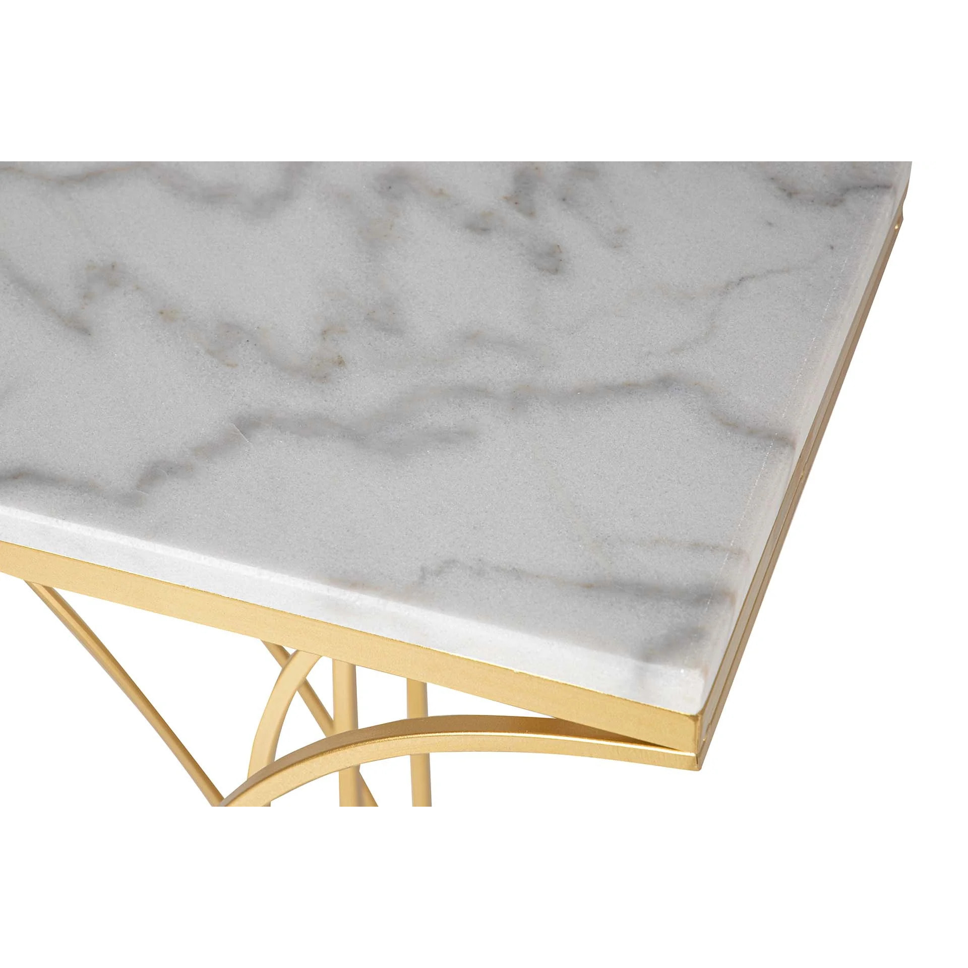 Consola Metal Mármol Blanco 104x30x79 Cm