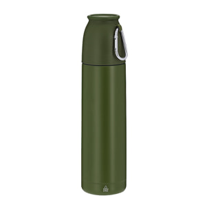 Set de termo con taza en Acero Inox Reciclado. Termo de 500 ml de capacidad y de doble pared con taza de 120ml.