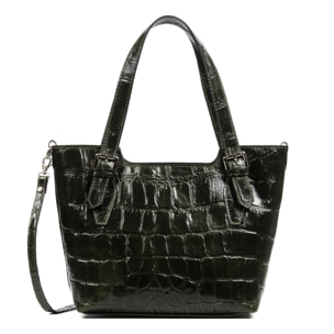 Arezzo Borsa tote Donna.Pelle autentica Camoscio Inciso Coccodrillo Grande Camoscio