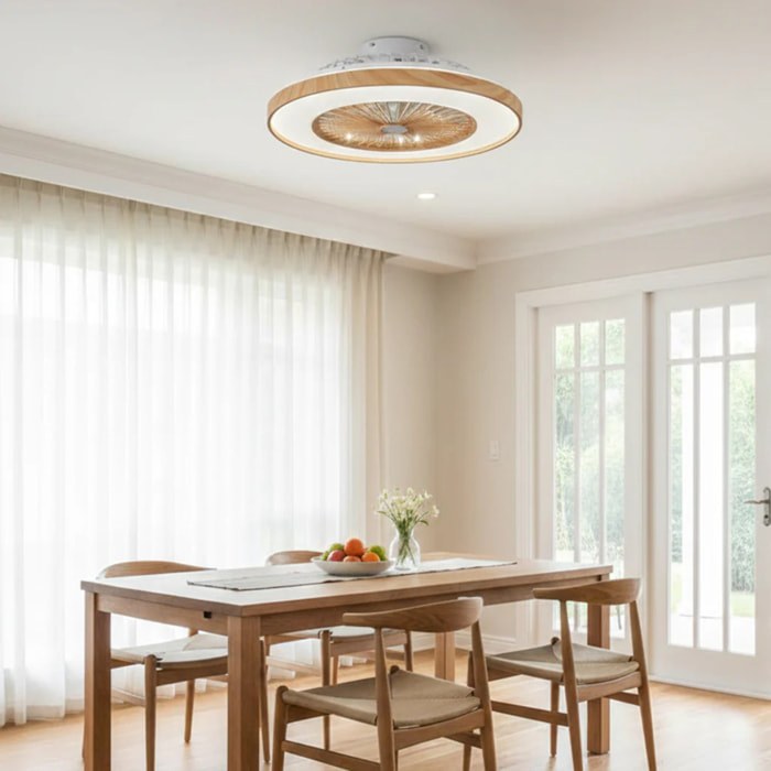 Ventilateur Plafond LED WOODIA D48CM