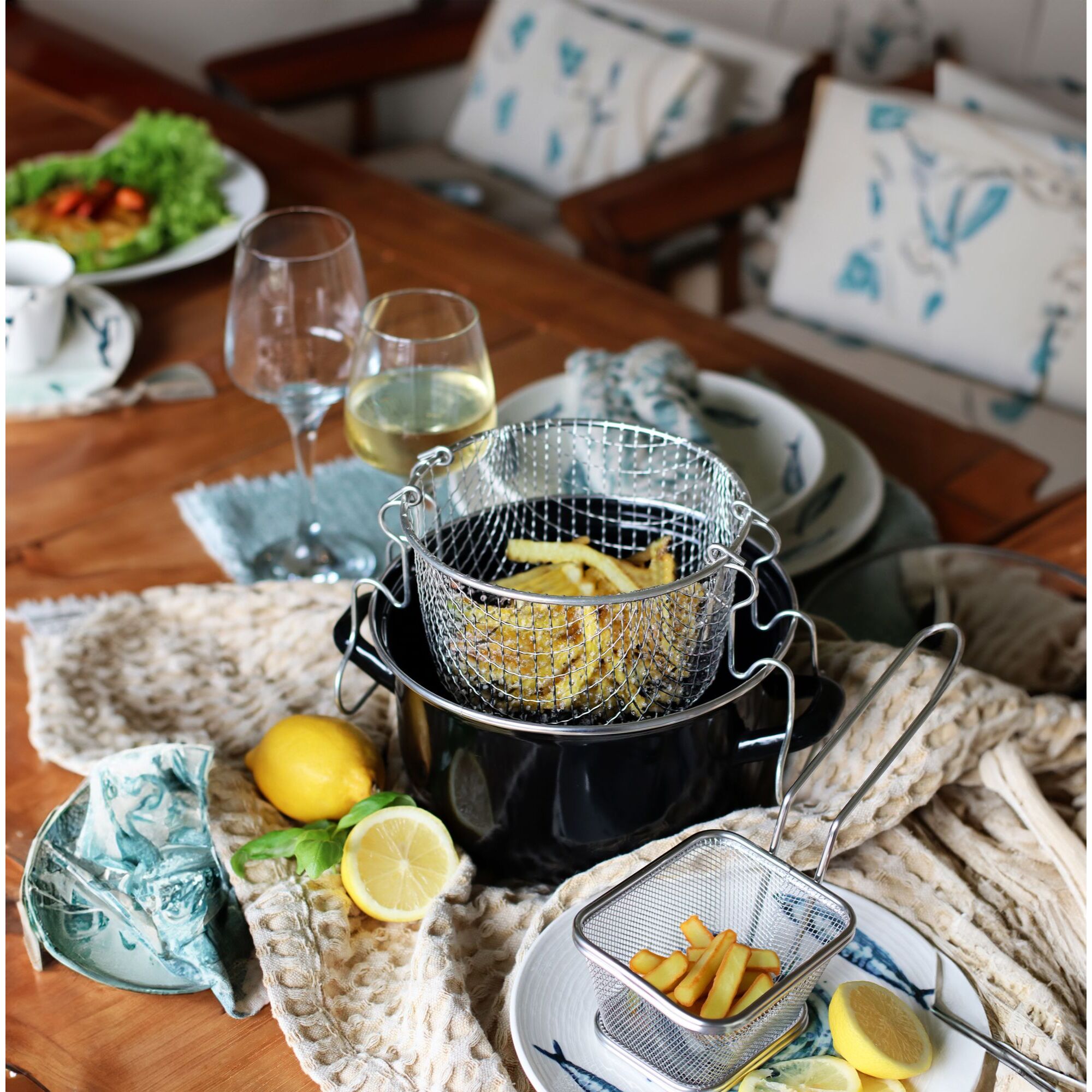 Friteuse en acier émaillé noir 20cm