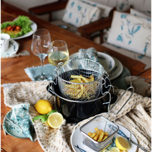 Friteuse en acier émaillé noir 20cm