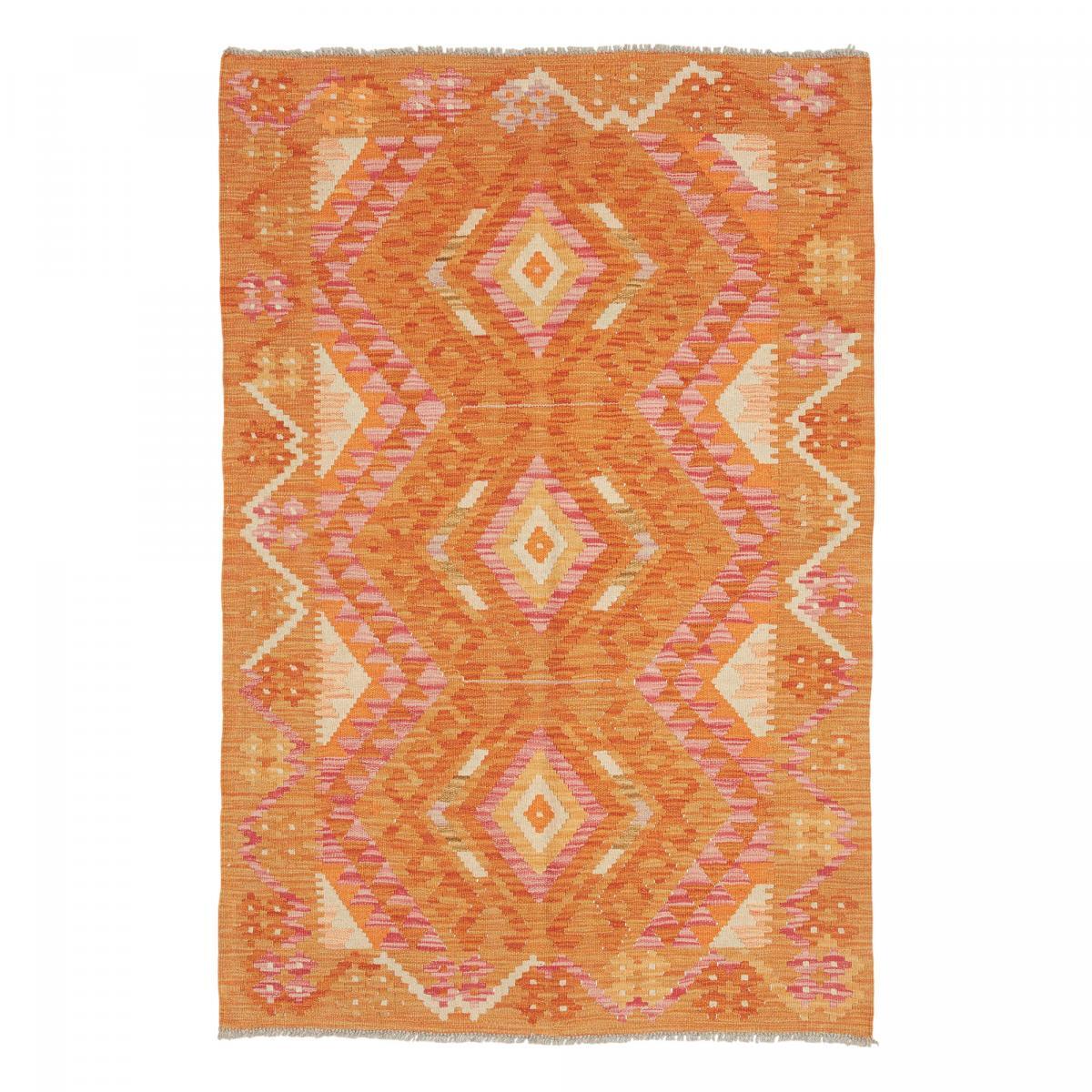 Tapis kilim, motif ethnique, artisanal en laine naturelle