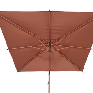 Parasol déporté carré Manoa 2,5x2,5m acajou