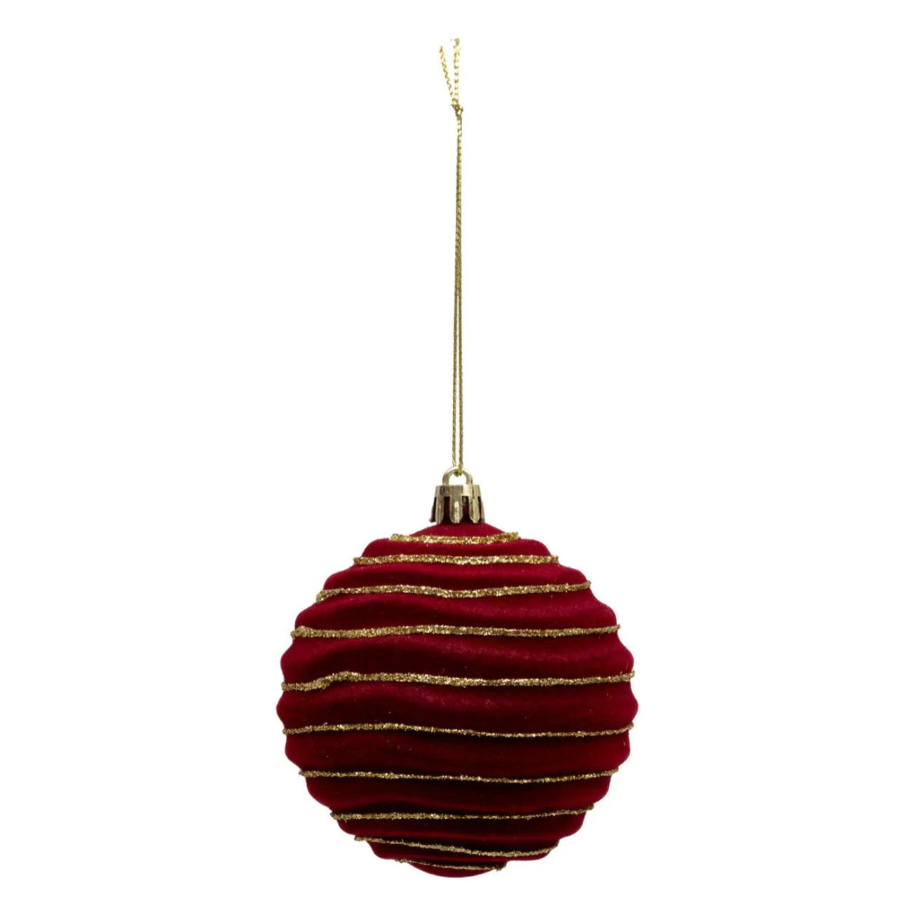 Boule de Noël pailletté rouge x9 80mm