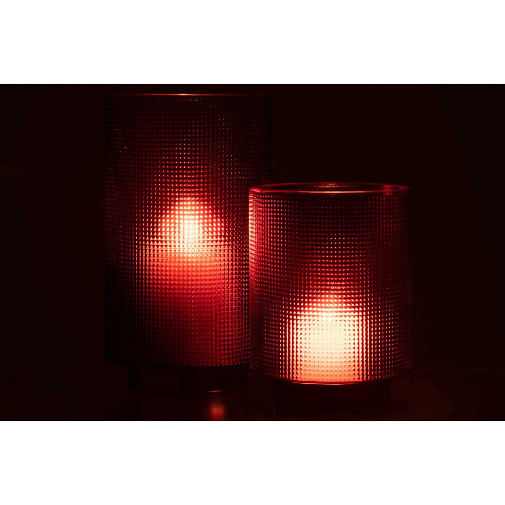 J-Line photophore Quadrillé - verre - rouge/or - large