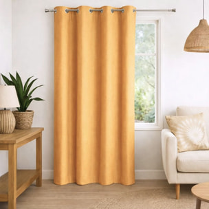 Rideau 100% occultant  - Effet chiné - Jaune Ocre
