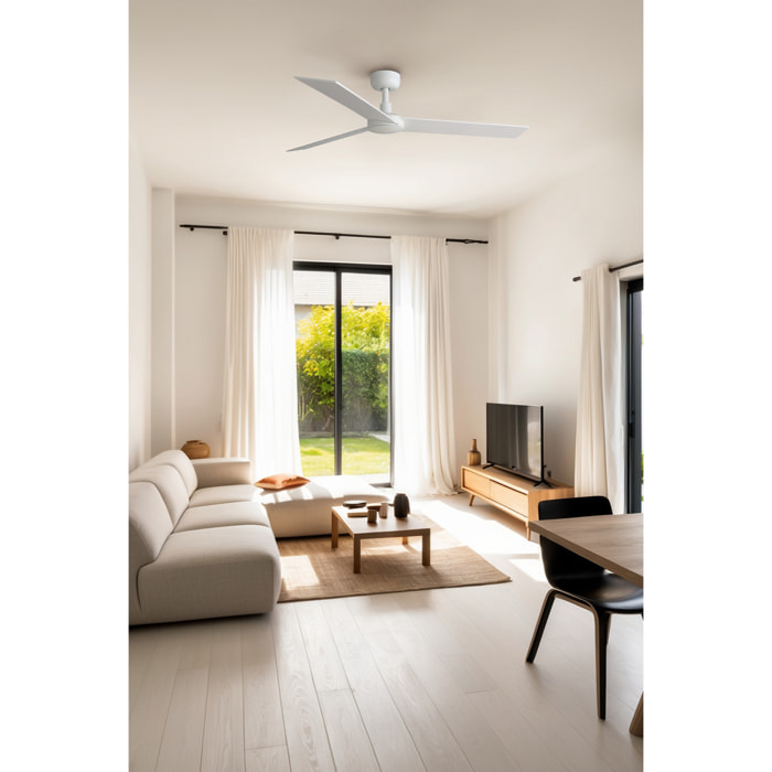 RUDDER L Ventilateur de plafond blanc/frêne TUYA