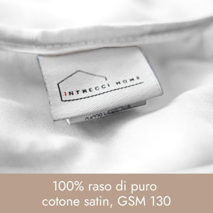Intrecci Home Lenzuolo con Angoli, Lenzuolo Sotto in Raso di Puro Cotone Satin,Made in Italy, Morbidezza Suprema, Elegante e Confortevole, Tinta Unita