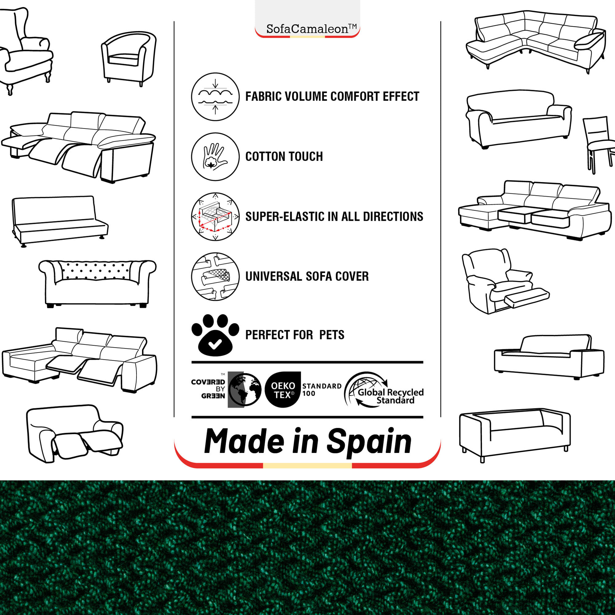 Funda Súper Elástica para SOFÁ modelo WONDER