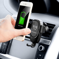 Supporto Gravitazionale Per Auto Con Caricatore Wireless Per Smartphone Wolder - Nero - ABS E PC