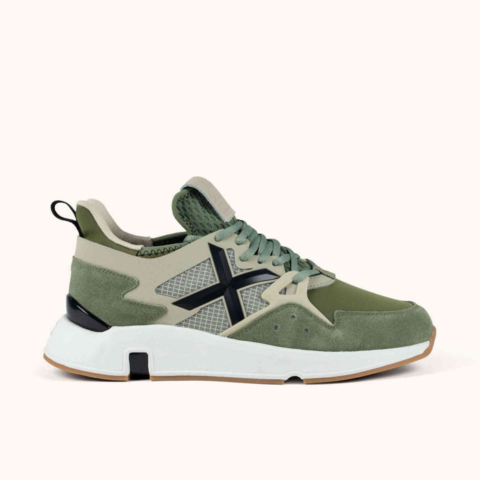 Zapatilla Deportiva Urbana Verde y Beige MUNICH CLIK 109