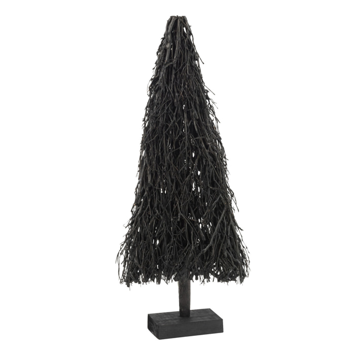 J-Line décoration Sapin De Noël Plat Branches - bois - noir  -small