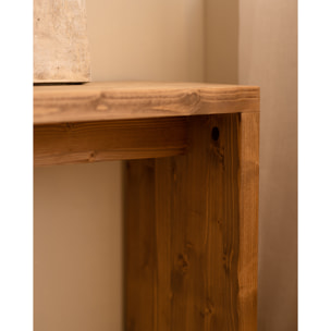 Console en bois massif ton chêne foncé 120x80cm Hauteur: 80 Longueur: 120 Largeur: 30