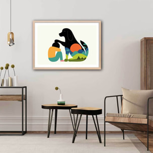 Affiche  belle et sebastien Affiche + cadre en bois - Chêne