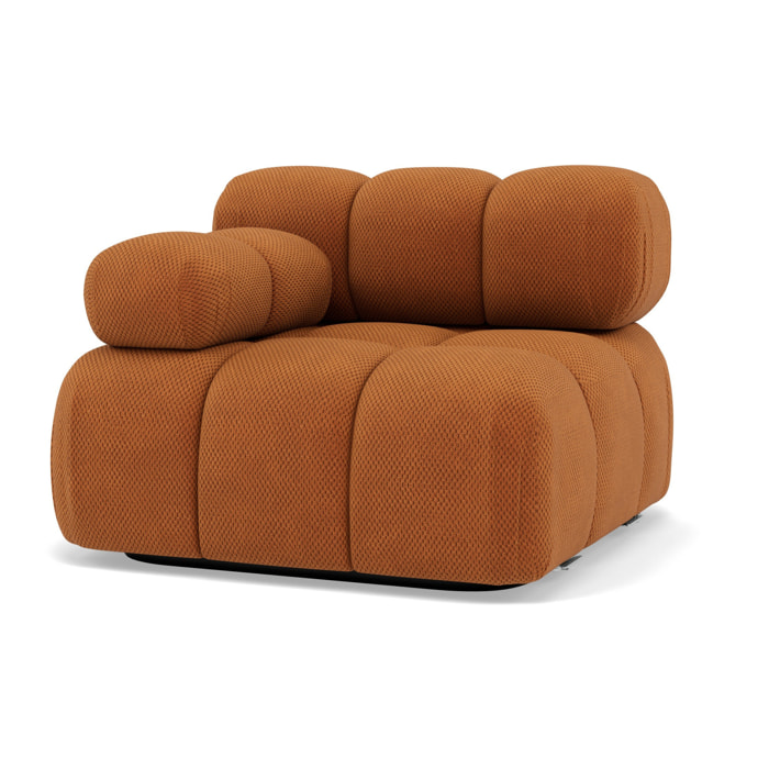 Ruby - module d'assise gauche en velours texturé - Terracotta