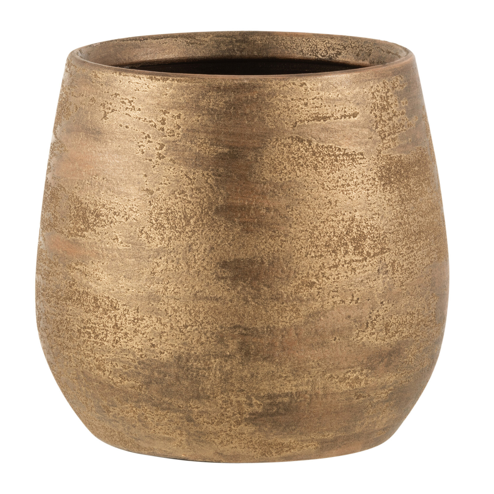 J-Line cache-pot Irregulier Rugueux - céramique - or - large - Ø 24 cm