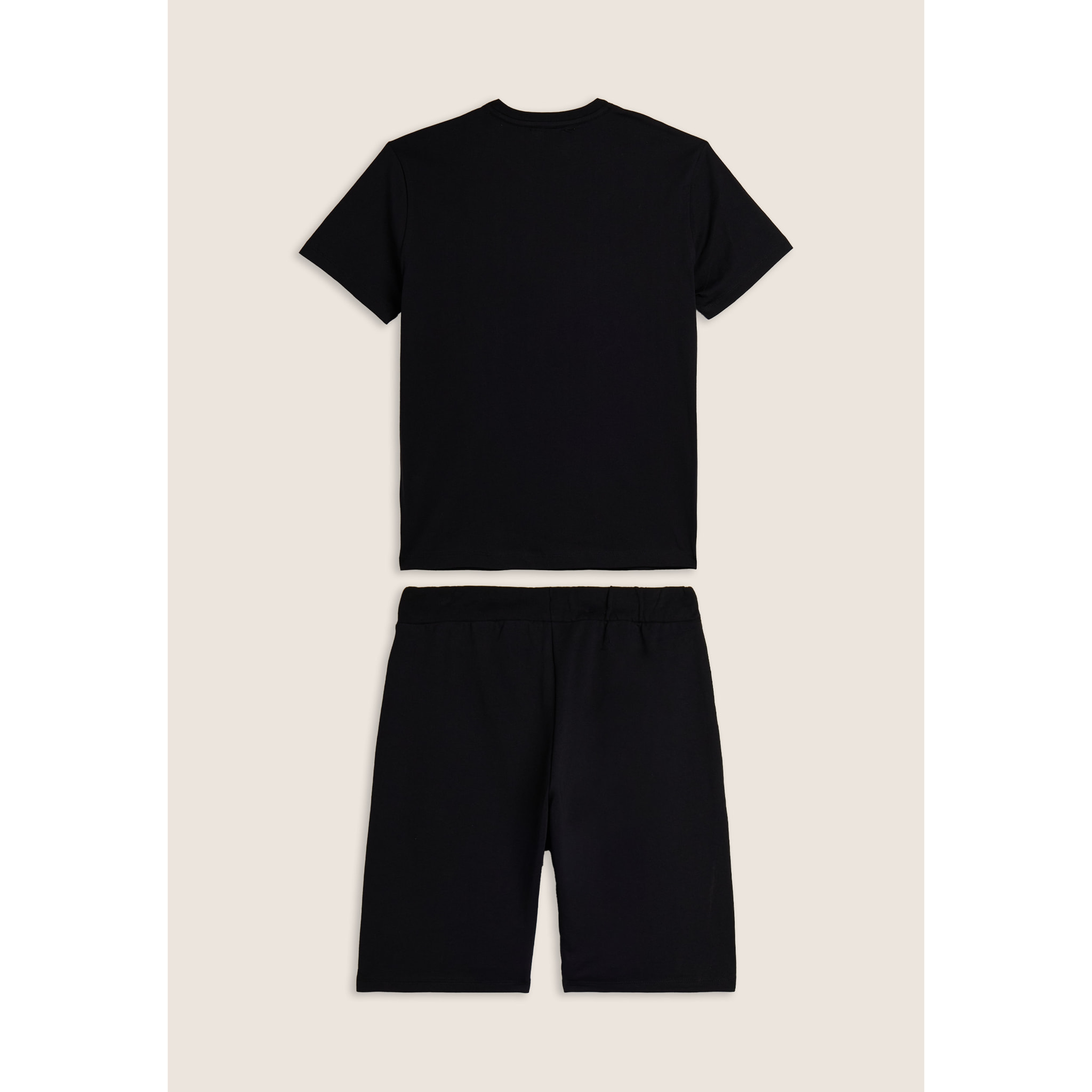 Completo sportivo in cotone con t-shirt e bermuda