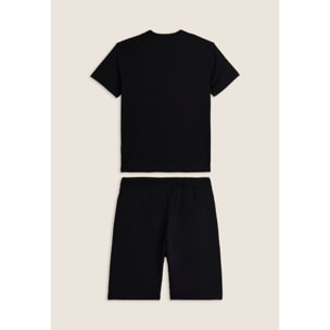 Completo sportivo in cotone con t-shirt e bermuda