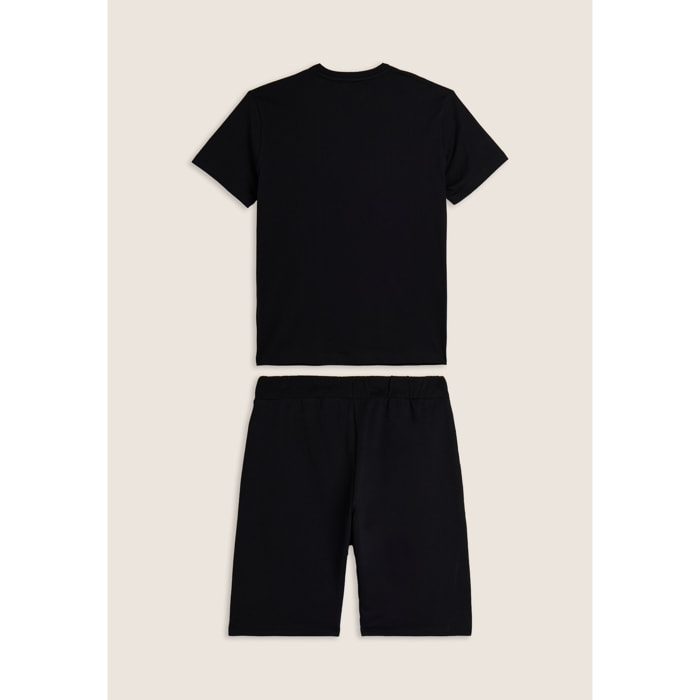 Completo sportivo in cotone con t-shirt e bermuda