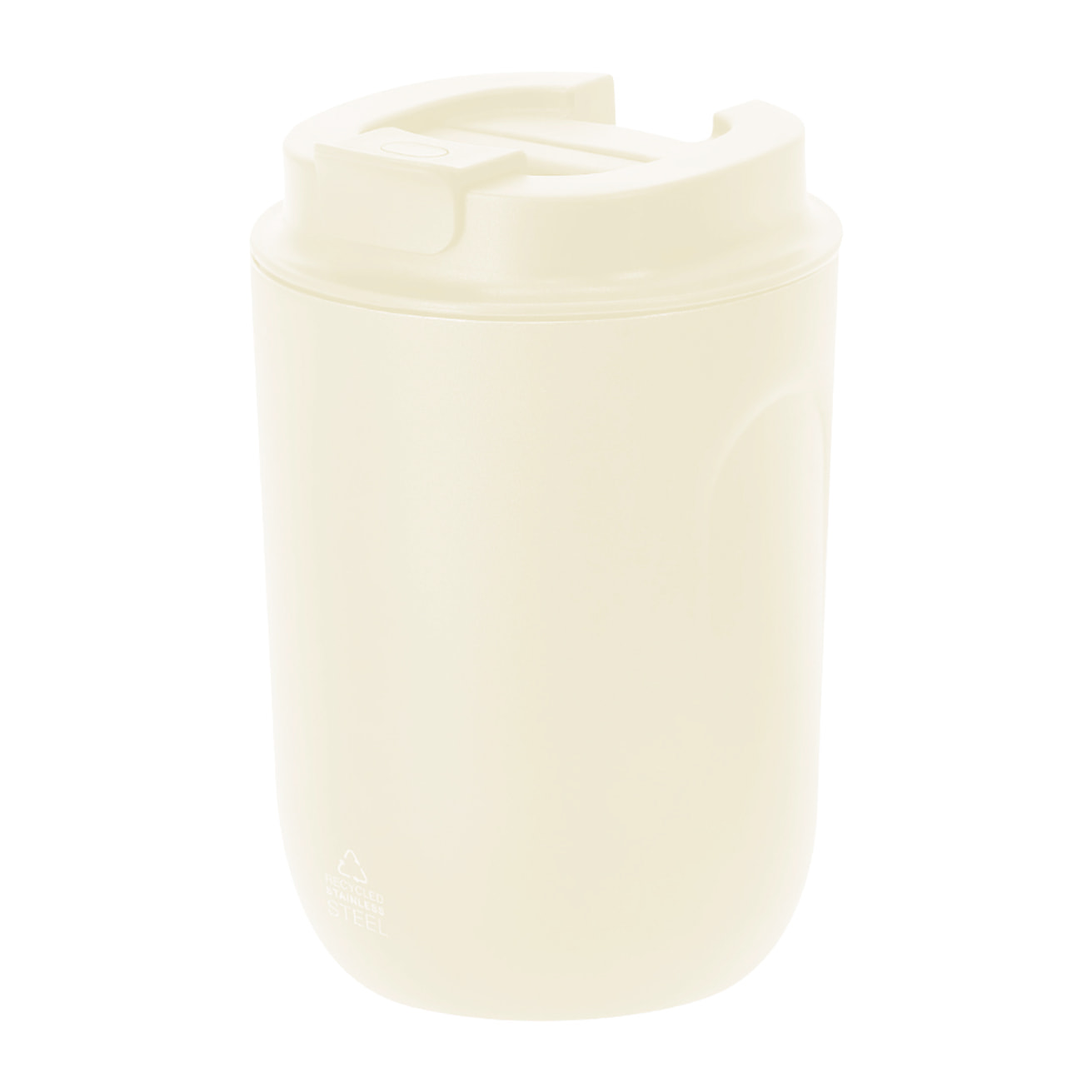 Vaso térmico de doble pared con capacidad de 250 ml en Acero Inoxidable Reciclado en acabado semi mate. Con tapadera de seguridad. Libre de BPA.
