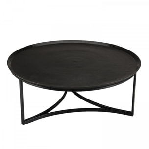 JONAS - Table basse ronde 100x100cm aluminium noir