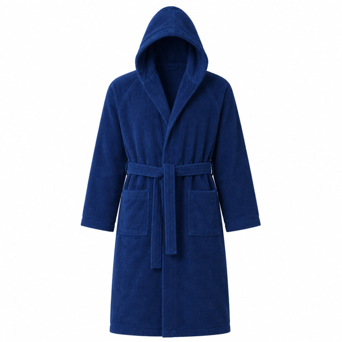 BASSETTI Accappatoio in spugna con cappuccio navy