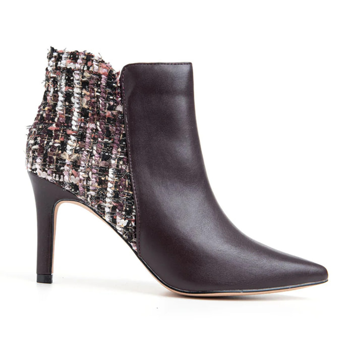 Tronchetto a punta con fantasia bouclè - BORDEAUX