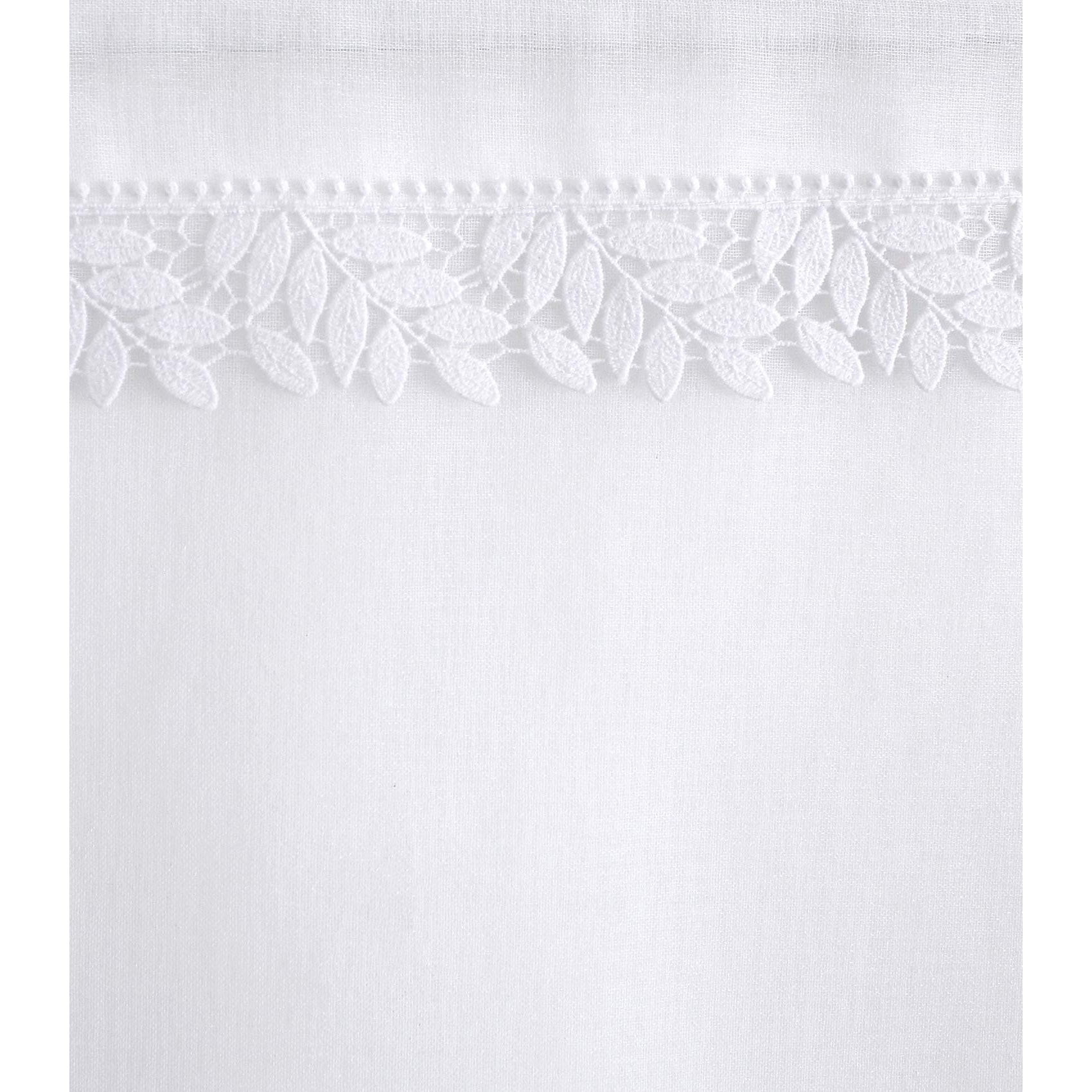 Paire de petits voilages avec galon en macramé - Blanc