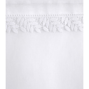 Paire de petits voilages avec galon en macramé - Blanc