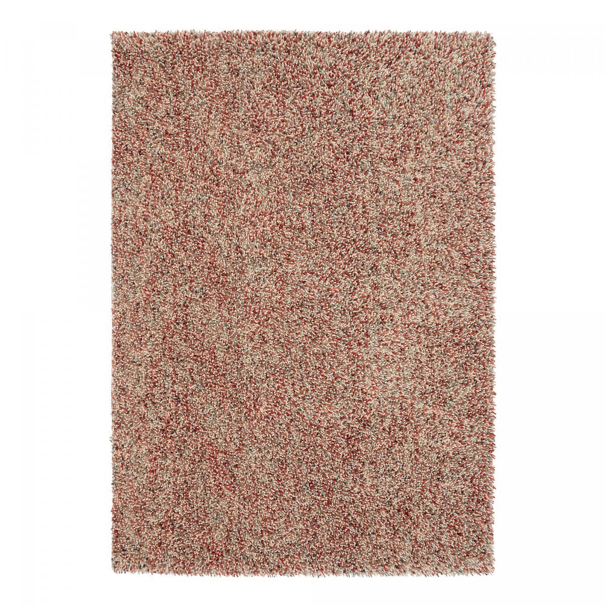 Tapis longs poils shaggy tissé en laine motif faux uni ULYO