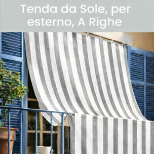 Intrecci Tenda da Sole Impermeabile per Verande e Balconi con Occhielli Righe Grigio