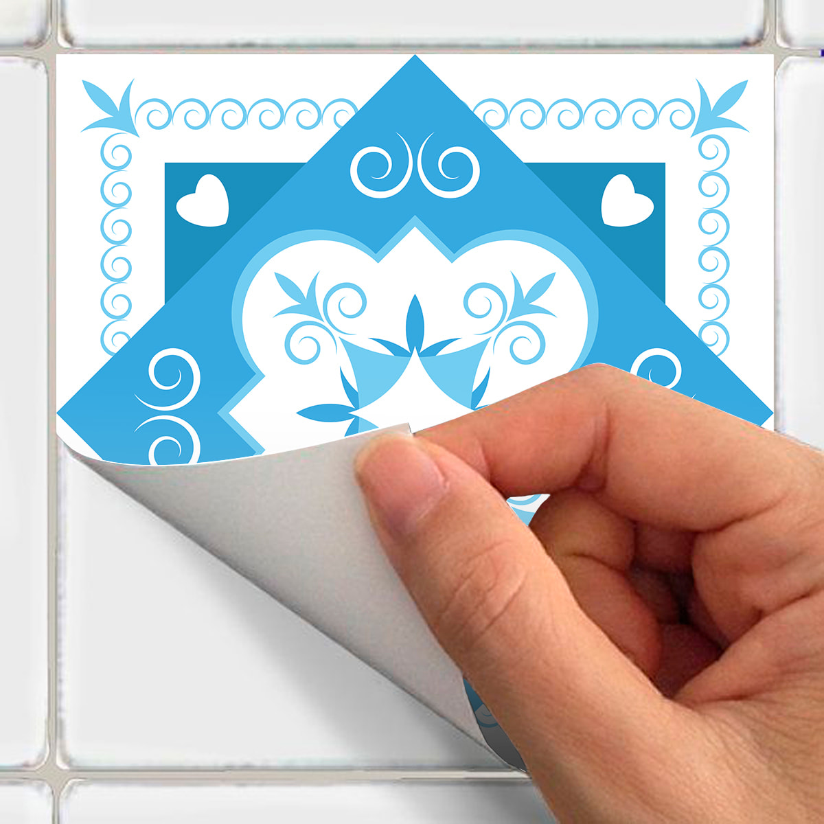 Stickers muraux - Sticker Mural Carrelage adhésif Cuisine Salle de Bain - 60 STICKERS CARREAUX DE CIMENT AZULEJOS ASFODELO