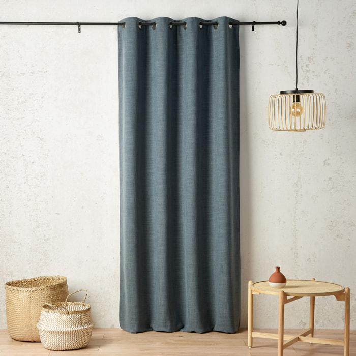 Rideau thermique et obscurcissant à envers polaire à oeillets - Bleu Pétrole