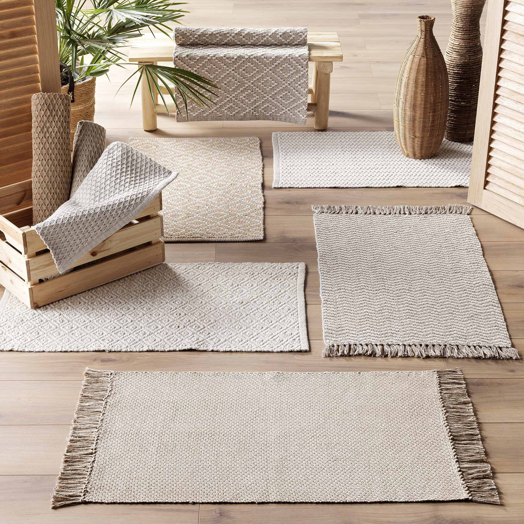 Tapis rectangle ' - Effet naturel' - Marron Clair