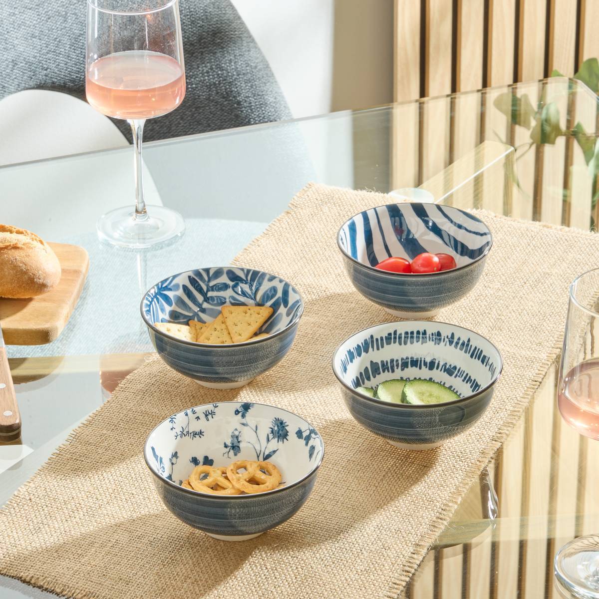 Coupelle Umami D11cm fleur bleu