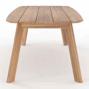 Table de jardin en bois de teck recyclé 10 personnes - Lumo