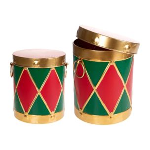 Contenitori tamburo set di 2 - Pezzi 1 - 28,5xH31x25cm - Bianchi Dino SpA